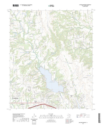 United States Geological Survey Lake Weatherford, TX (2023, 24000-Scale) digital map