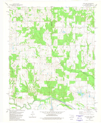 United States Geological Survey Lake West, OK-TX (1980, 24000-Scale) digital map