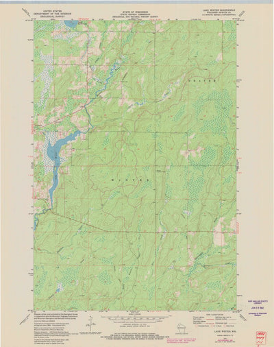 United States Geological Survey Lake Winter, WI (1971, 24000-Scale) digital map