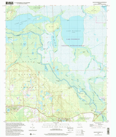 United States Geological Survey Lake Woodruff, FL (1999, 24000-Scale) digital map