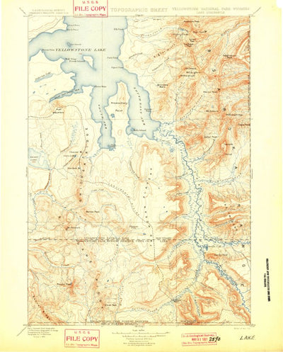 United States Geological Survey Lake, WY (1901, 125000-Scale) digital map