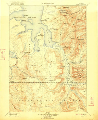United States Geological Survey Lake, WY (1911, 125000-Scale) digital map