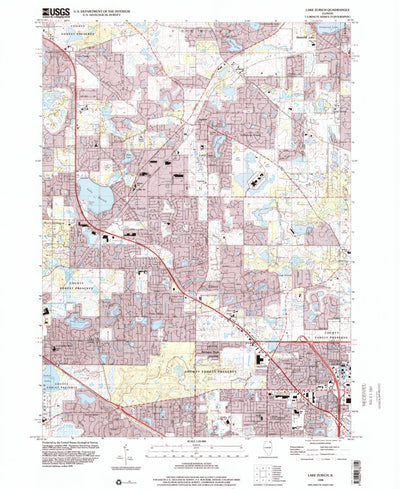 United States Geological Survey Lake Zurich, IL (1998, 24000-Scale) digital map