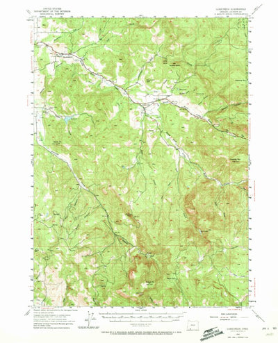 United States Geological Survey Lakecreek, OR (1954, 62500-Scale) digital map