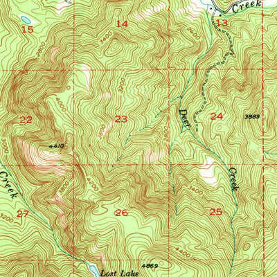 United States Geological Survey Lakecreek, OR (1954, 62500-Scale) digital map