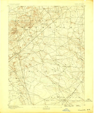 United States Geological Survey Lakehurst, NJ (1888, 62500-Scale) digital map