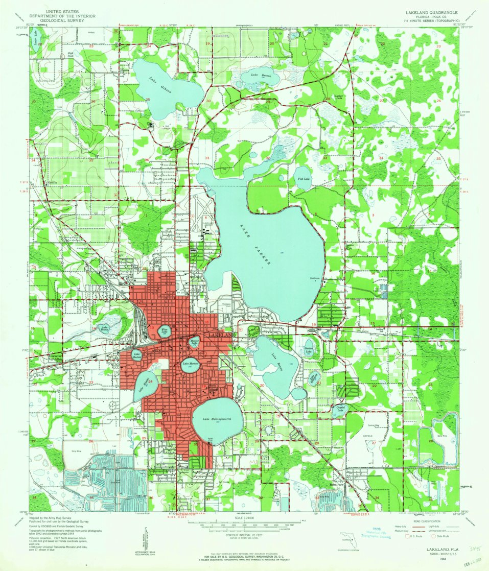 Lakeland, FL (1944, 24000-Scale) Map by United States Geological Survey ...