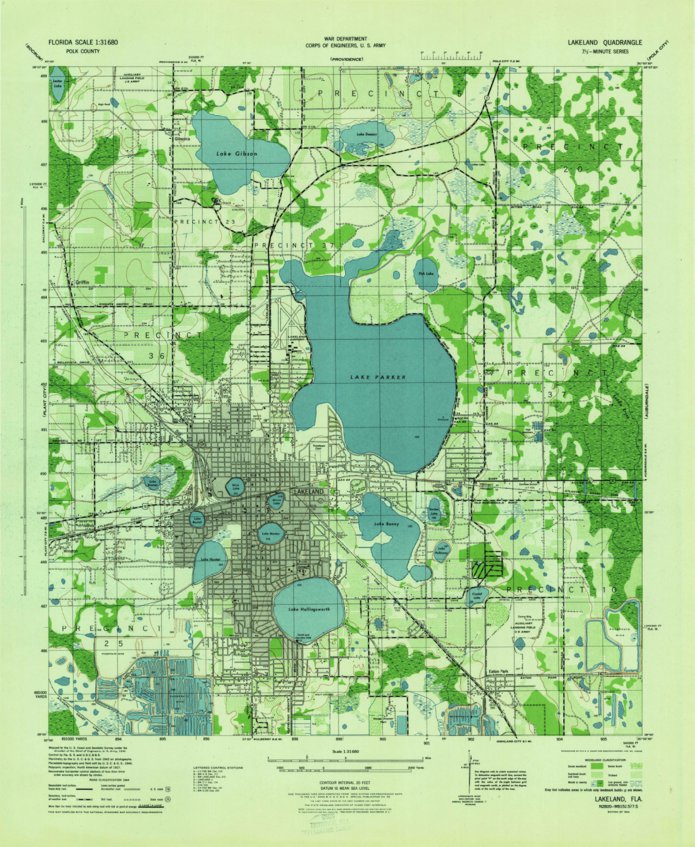 Lakeland, FL (1944, 31680-Scale) Map by United States Geological Survey ...