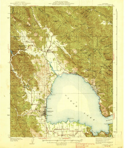 United States Geological Survey Lakeport, CA (1938, 62500-Scale) digital map