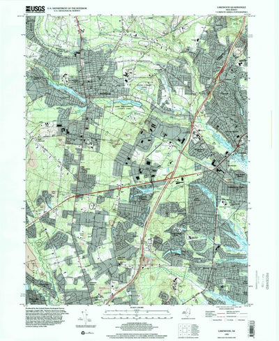 United States Geological Survey Lakewood, NJ (1995, 24000-Scale) digital map