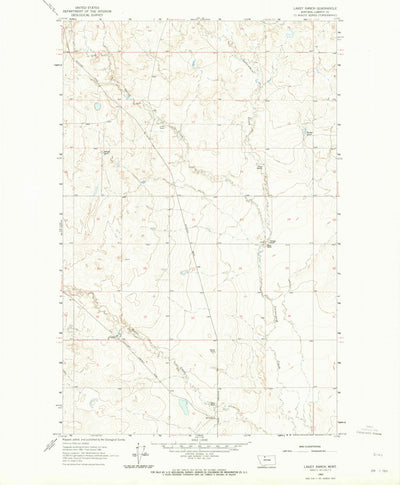 United States Geological Survey Lakey Ranch, MT (1962, 24000-Scale) digital map