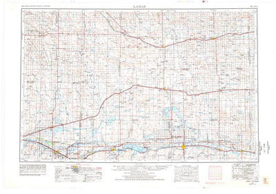 United States Geological Survey Lamar, CO-KS (1954, 250000-Scale) digital map