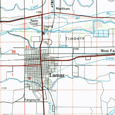 United States Geological Survey Lamar, CO-KS (1984, 100000-Scale) digital map