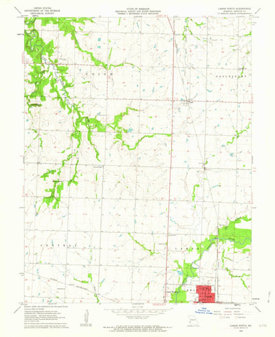 United States Geological Survey Lamar North, MO (1962, 24000-Scale) digital map