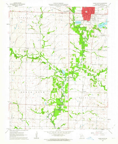 United States Geological Survey Lamar South, MO (1962, 24000-Scale) digital map