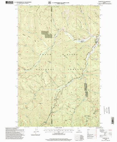 United States Geological Survey Lamb Peak, ID (1996, 24000-Scale) digital map
