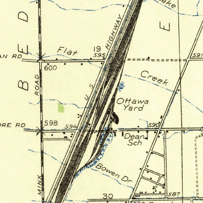 United States Geological Survey Lambertville East, MI (1936, 31680-Scale) digital map