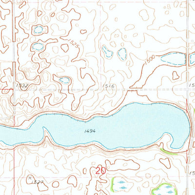 United States Geological Survey Lambs Lake, ND (1971, 24000-Scale) digital map