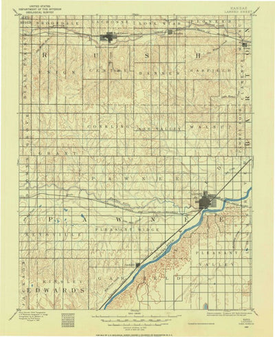 United States Geological Survey Lamed, KS (1889, 125000-Scale) digital map