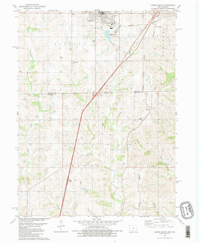United States Geological Survey Lamoni South, IA-MO (1981, 24000-Scale) digital map