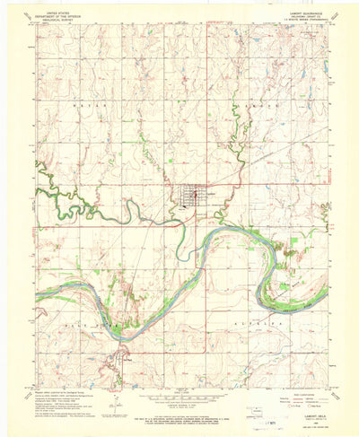 United States Geological Survey Lamont, OK (1968, 24000-Scale) digital map