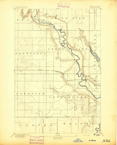 United States Geological Survey Lamoure, ND (1894, 62500-Scale) digital map