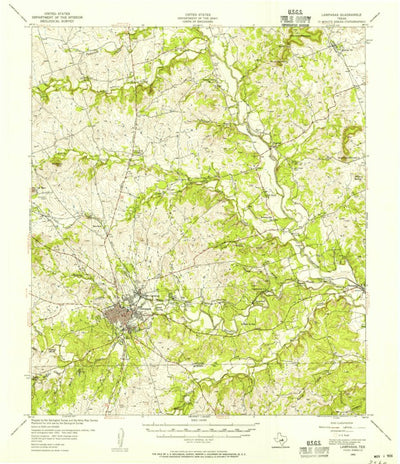 United States Geological Survey Lampasas, TX (1954, 62500-Scale) digital map
