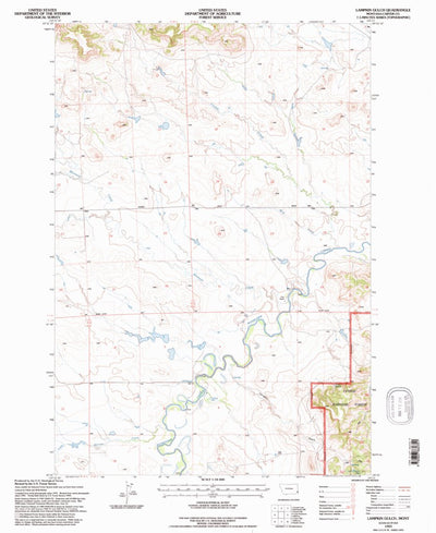 United States Geological Survey Lampkin Gulch, MT (1993, 24000-Scale) digital map