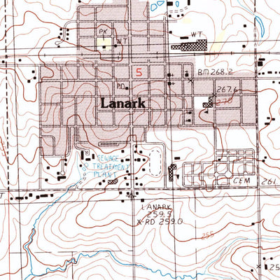 United States Geological Survey Lanark, IL (1985, 24000-Scale) digital map