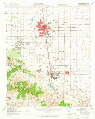 United States Geological Survey Lancaster, CA (1958, 62500-Scale) digital map