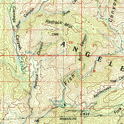 United States Geological Survey Lancaster, CA (1981, 100000-Scale) digital map
