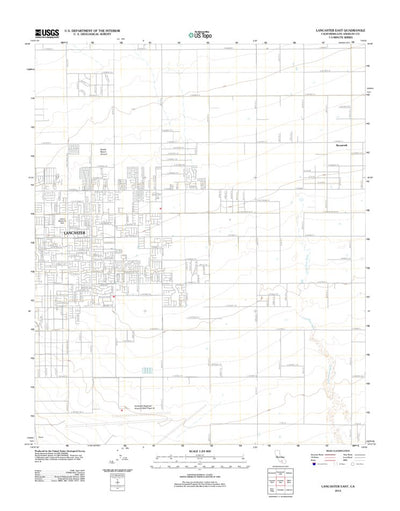 United States Geological Survey Lancaster East, CA (2012, 24000-Scale) digital map