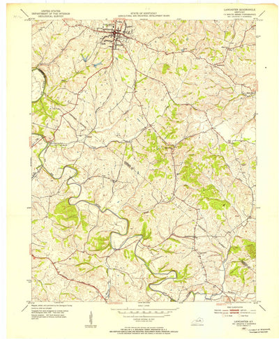 United States Geological Survey Lancaster, KY (1952, 24000-Scale) digital map