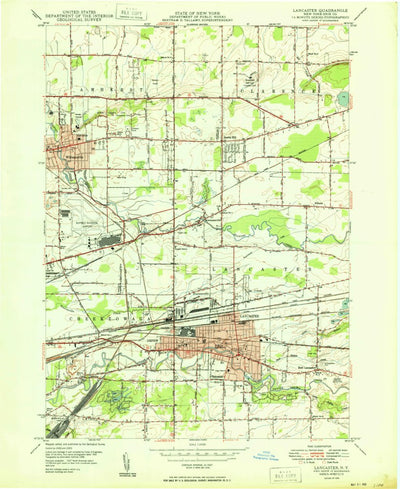 United States Geological Survey Lancaster, NY (1950, 24000-Scale) digital map