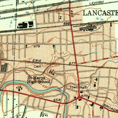 United States Geological Survey Lancaster, NY (1950, 24000-Scale) digital map