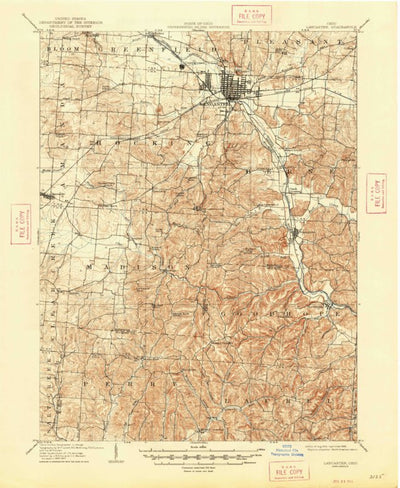 United States Geological Survey Lancaster, OH (1909, 62500-Scale) digital map
