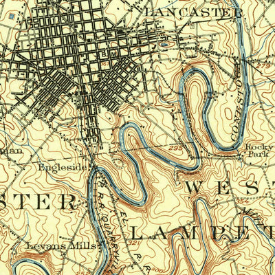 United States Geological Survey Lancaster, PA (1902, 62500-Scale) digital map