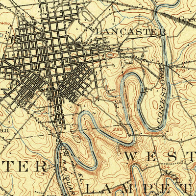 United States Geological Survey Lancaster, PA (1904, 62500-Scale) digital map