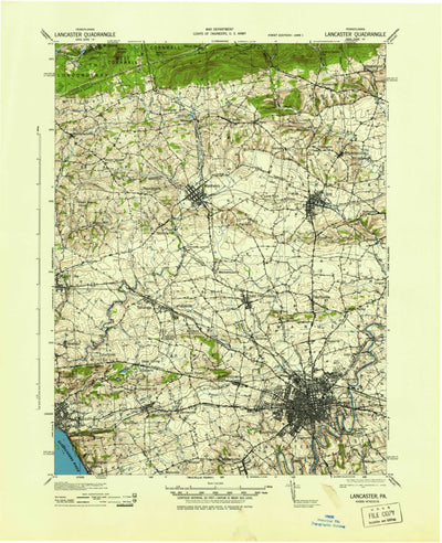 United States Geological Survey Lancaster, PA (1943, 62500-Scale) digital map