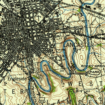 United States Geological Survey Lancaster, PA (1943, 62500-Scale) digital map