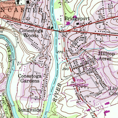 United States Geological Survey Lancaster, PA (1956, 24000-Scale) digital map