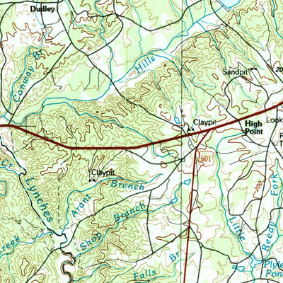 United States Geological Survey Lancaster, SC-NC (1986, 100000-Scale) digital map