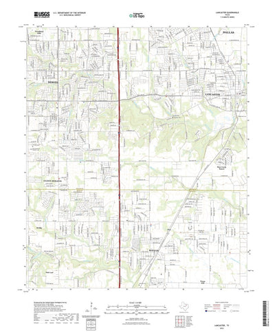 United States Geological Survey Lancaster, TX (2022, 24000-Scale) digital map