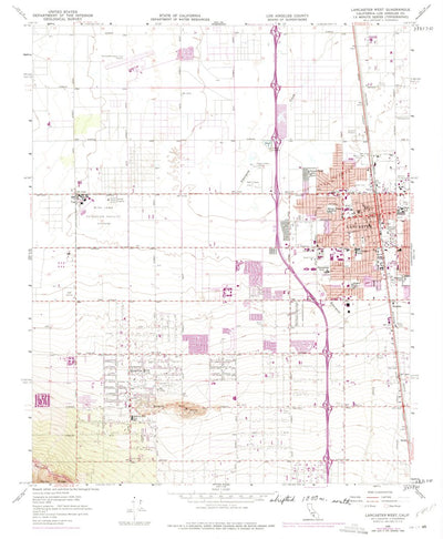 United States Geological Survey Lancaster West, CA (1958, 24000-Scale) digital map
