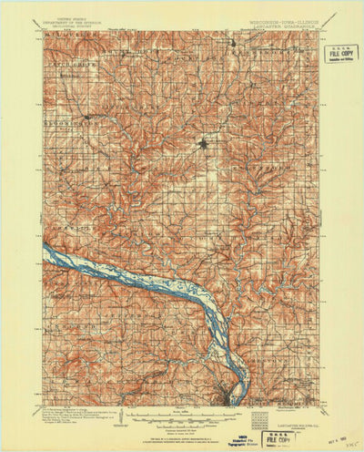 United States Geological Survey Lancaster, WI-IA-IL (1904, 125000-Scale) digital map