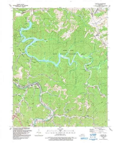 United States Geological Survey Lancer, KY (1992, 24000-Scale) digital map