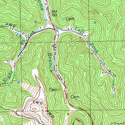 United States Geological Survey Lancer, KY (1992, 24000-Scale) digital map