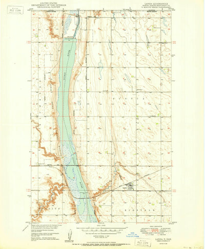 United States Geological Survey Landa, ND (1950, 24000-Scale) digital map
