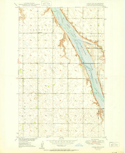 United States Geological Survey Landa SW, ND (1950, 24000-Scale) digital map