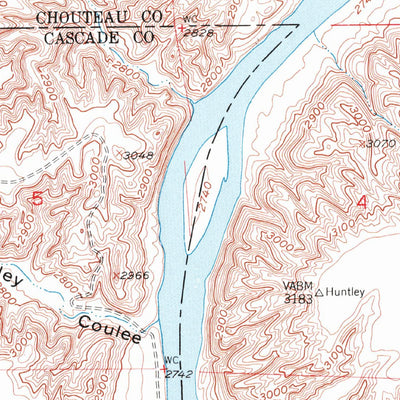 United States Geological Survey Lander Crossing, MT (1954, 24000-Scale) digital map